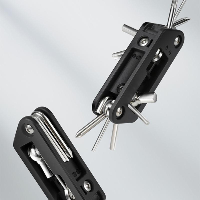 10 in 1 Bicycles Maintenance Tool Pocket Size Heavy Duty Bikes Multiple Tool Multifunctional Bikes High Strength Wrench