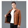 Luxurious New Men's Leather Jacket Autumn and Winter New Men's Handsome Leather Jacket with Pockets Korean Style Lapel Jacket