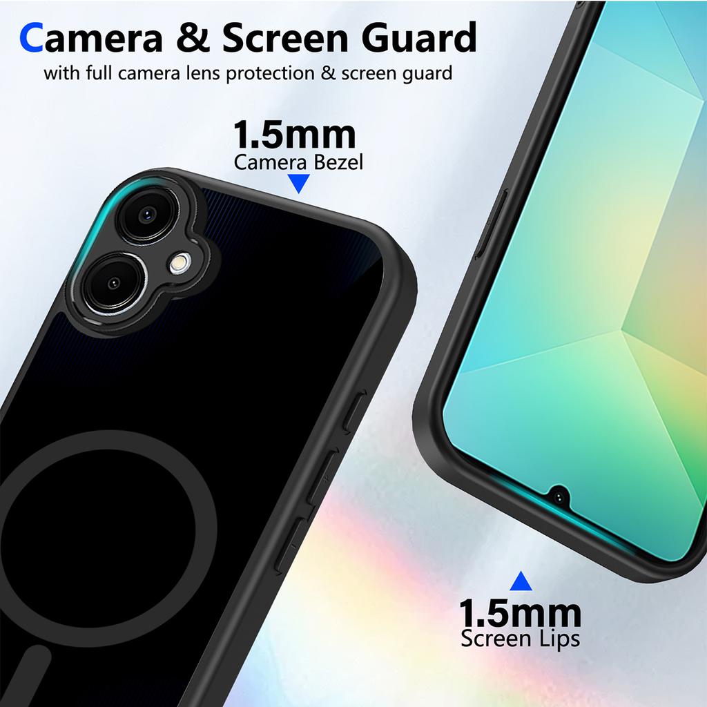 For Samsung Galaxy A06 5G Magnetic Case Skin Touch Matte Translucent PC + TPU Anti-Drop Phone Cover