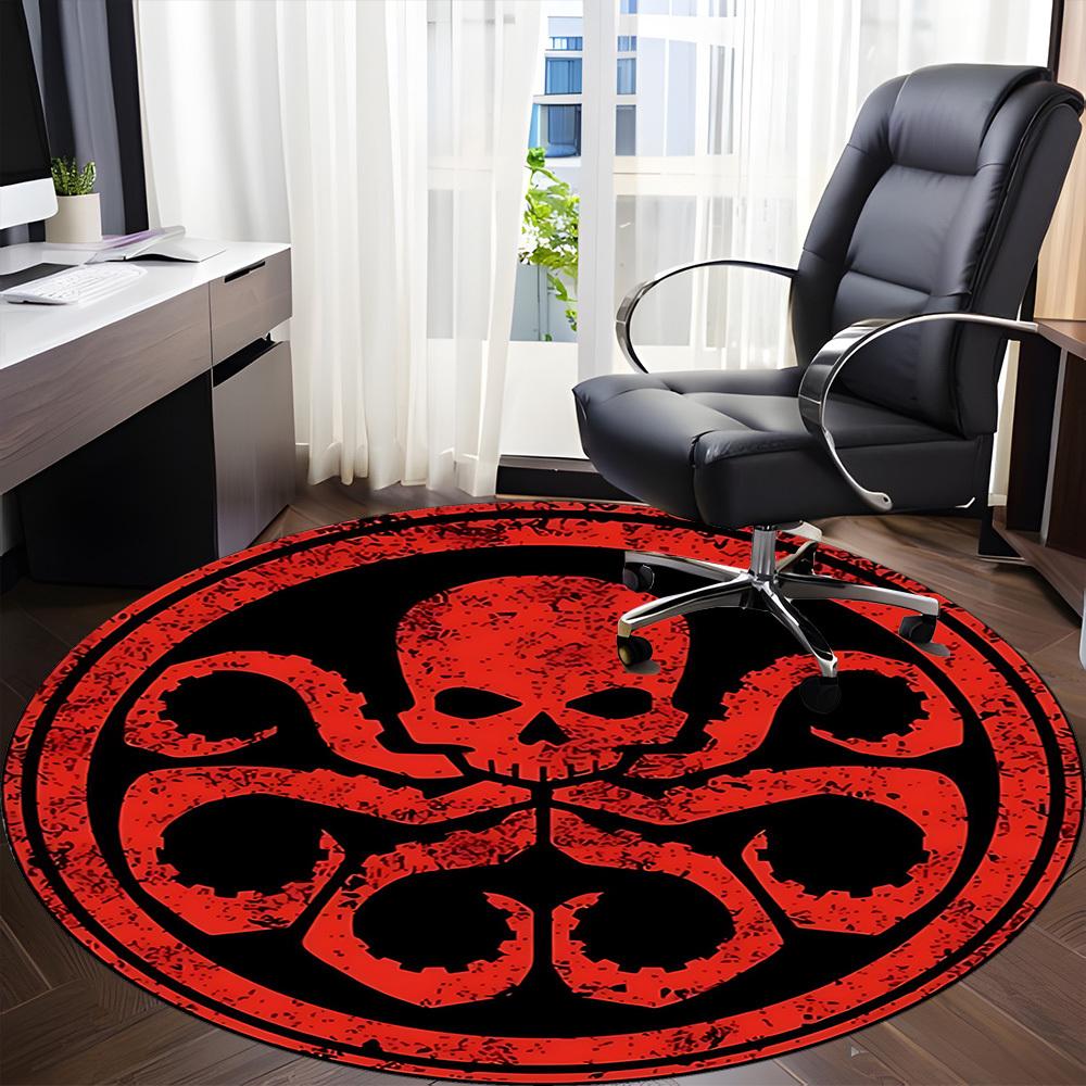 1pc Hydra Symbol Office Round Area Rug, Indoor Mat Suitable For Office, Under Office Chairs Bedroom Living Room Home Decor, Room Deco 075