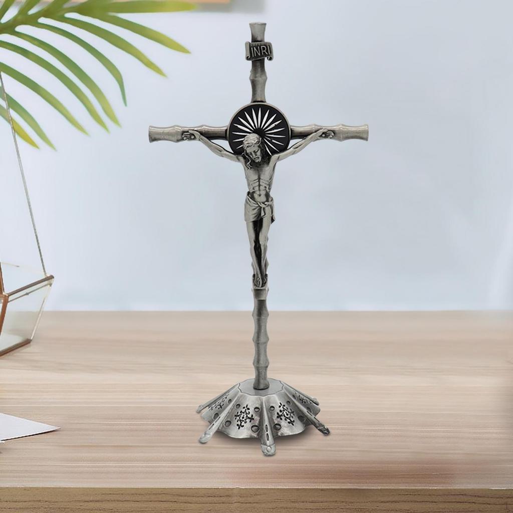 Cross Crucifix Wall Statue Figurine Tabletop Prayer Standing with