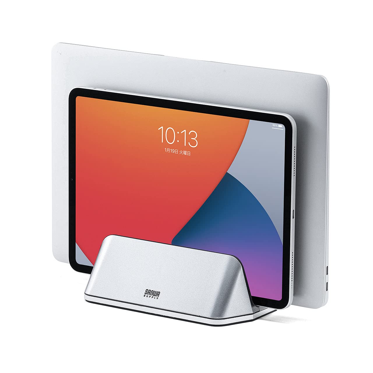 

Sanwa Direct Clamshell Laptop Stand, Holds Two Laptops, Vertical Positioning, Adjustable Width from 1.4cm to 3.2cm, 200-STN060