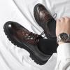 Fashion Man Soft Sole Casual Shoes Quality Comfortable Fashion Brand British Style Shoes Men's Leather Thick Soled Round Toe Work Shoes