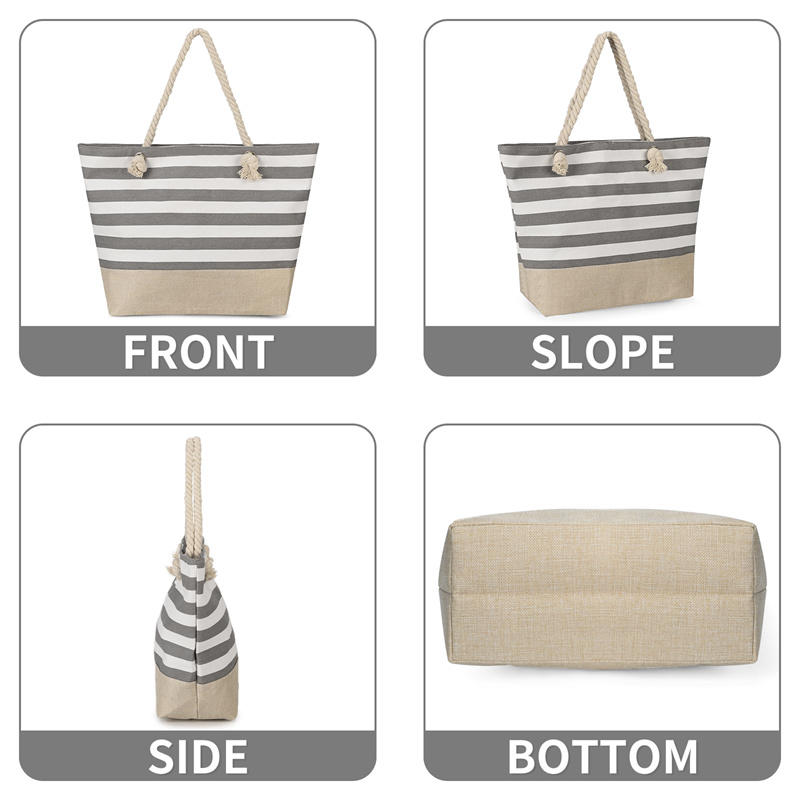 1Pcs Beach Bag For Women Large Canvas Beach Tote Bag Beach Bags Waterproof Sandproof Swim Pool Bag Travel Essentials