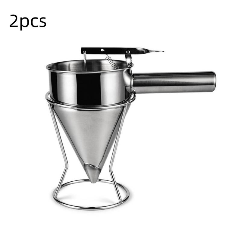 Stainless Steel Piston Funnel With Support Octopus Balls Tool For Sauce Drip Cream Dosing Funnel For Kitchen Home Supplies Tools