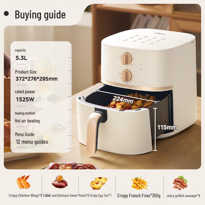 Midea 5.3L No-Flip Steam Air Fryer Oven
