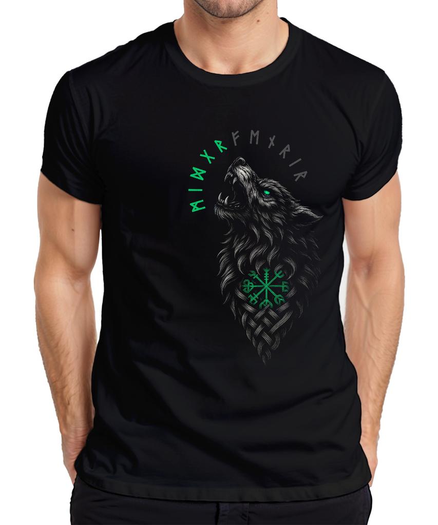 Viking Wolf Runes Vegvisir Norse Celtic Knot Fenrir Unisexs Tshirt