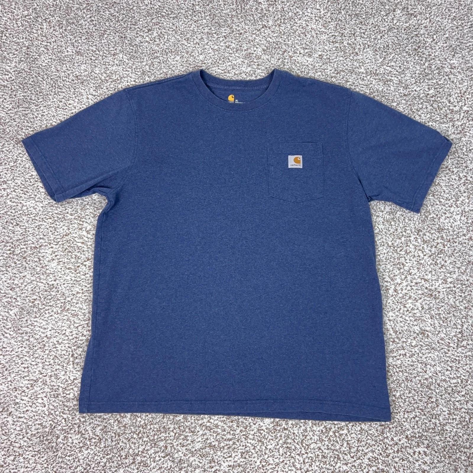 

Рубашка Carhartt Мужская XL Синяя K87 Оригинальный крой Карман Рабочая одежда Футболка с круглым вырезом Топ T 4XL