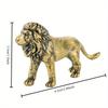 Vintage Majestic Brass Lion Figurine Textured Male Lion Home Office Desk Decor Mini Animal Statue Ideal Gift