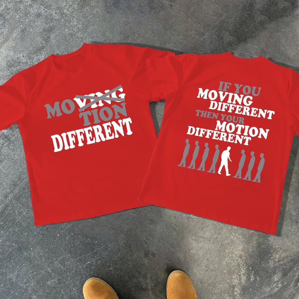 American Y2K Men's T-shirt Moving You Different Print Summer New Retro Fashion Men's and Women's Streetwear