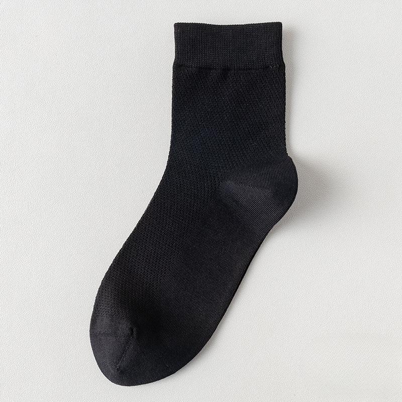 Men Spring and Summer Thin Cotton Pure Color Mesh Anti Bacterial Deodorant Socks