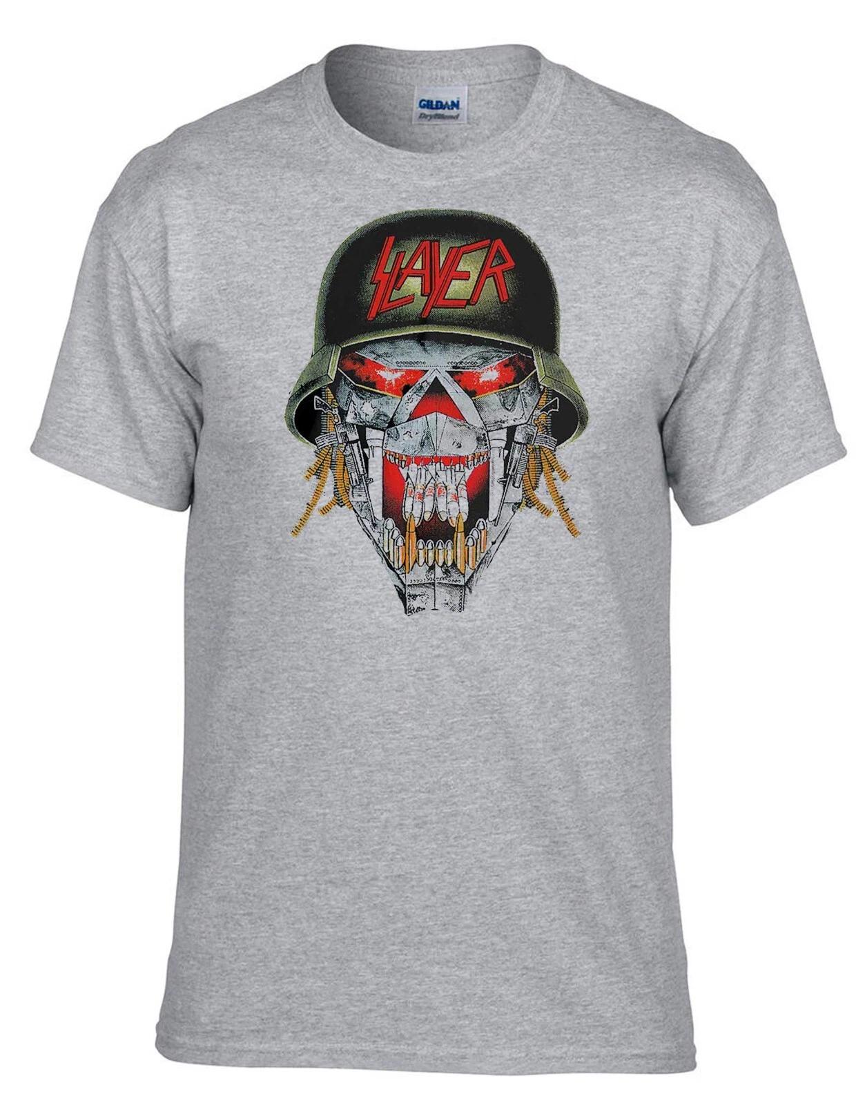 Slayer Rock Band Rock Music Legends Grey Kids T-Shirt -520_GR-Kids- 4XL