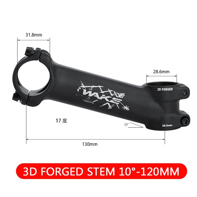 WAKE Bicycle Long Stem 120MM 130MM 3D Forged Bike Handlebar Stem 10/17 Degree Ultralight Long Bike Table Hollow Mtb Power