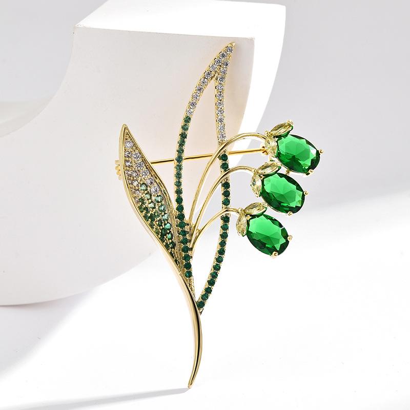 

Медь Микро Инкрустация Кубическим Цирконием Брошь Орхидея Колокольчик Модный Подарочный Набор Аксессуары