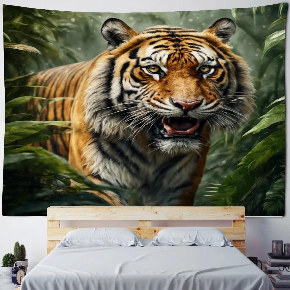 King of The Forest Tiger Wall Hanging Office Living Room Tapestry Home Wall Decoration Tapestry