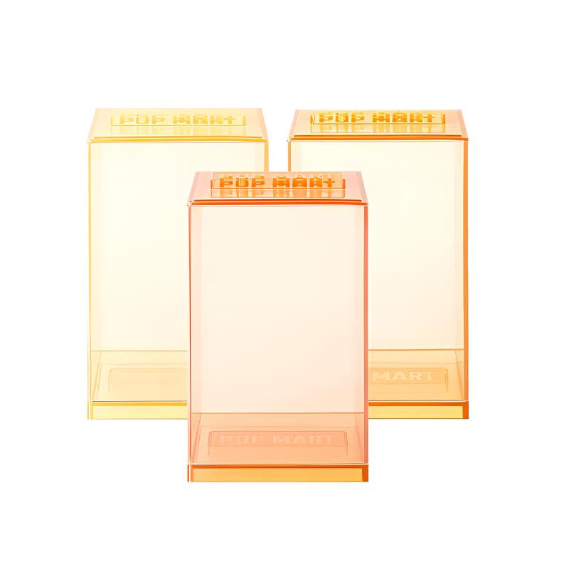 New POP MART Single Display Case Set Mystery Box Figure Multicolor Storage Dust Resistant Display Case Model Accessories PPMT-2401-0073