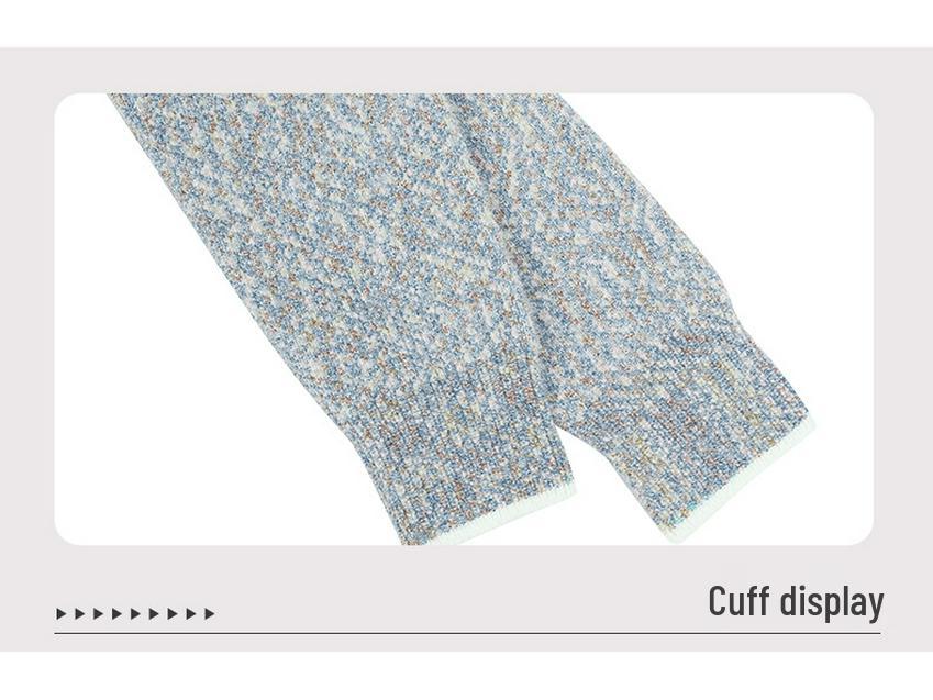 Drizzle Colorblock Button Knit Cardigan: 2023 Autumn/Winter Women's European & American Style Sweater with Pockets