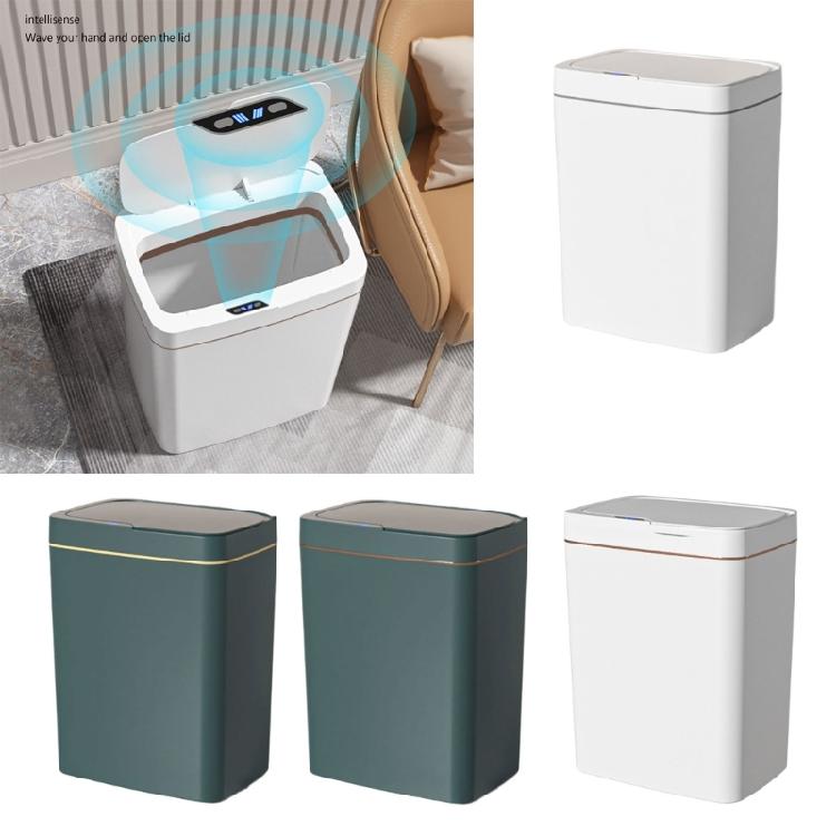 Battery Powered Waste Basket with Sensors Lid Easily Disposal Automatic Garbage Can for Cleanliness Enthusiasts