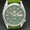 AUTOMATIC VINTAGE REFURBISHED SEIKO 5 JAPAN MENS GREEN DIAL WATCH a440433-4 Sk-a440433