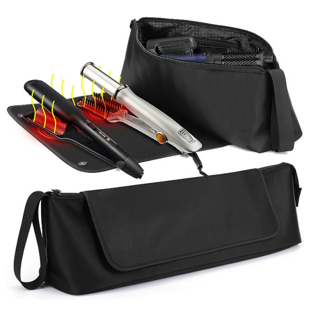 2-in-1 Hair Tools Travel Bag for Flat Irons, Straighteners, Curling Iron, and Haircare Accessories, with Interior Pockets