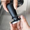 Watchget Espresso Tamper, 58mm Coffee Tamper with Flat Base, Stainless Steel, Spring-Loaded Tamper, Adjustable Depth, and Scale, Fits 58mm