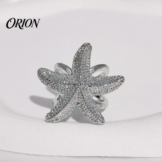 Stylish Gift for Her Starfish Alloy Scarf Buckle, Multi-functional Elegant Ring, Unique Pin Bohemian Ocean Theme Clothing Accessories Daily