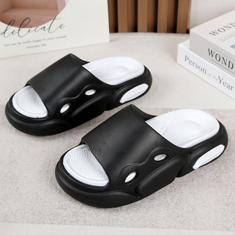 

Унисекс Летние Нескользящие Шлепанцы - Удобные Шлепанцы на Толстой Подошве для Пляжа и Отдыха на Открытом Воздухе, Мягкая Домашняя Обувь. 42-43 черный белый