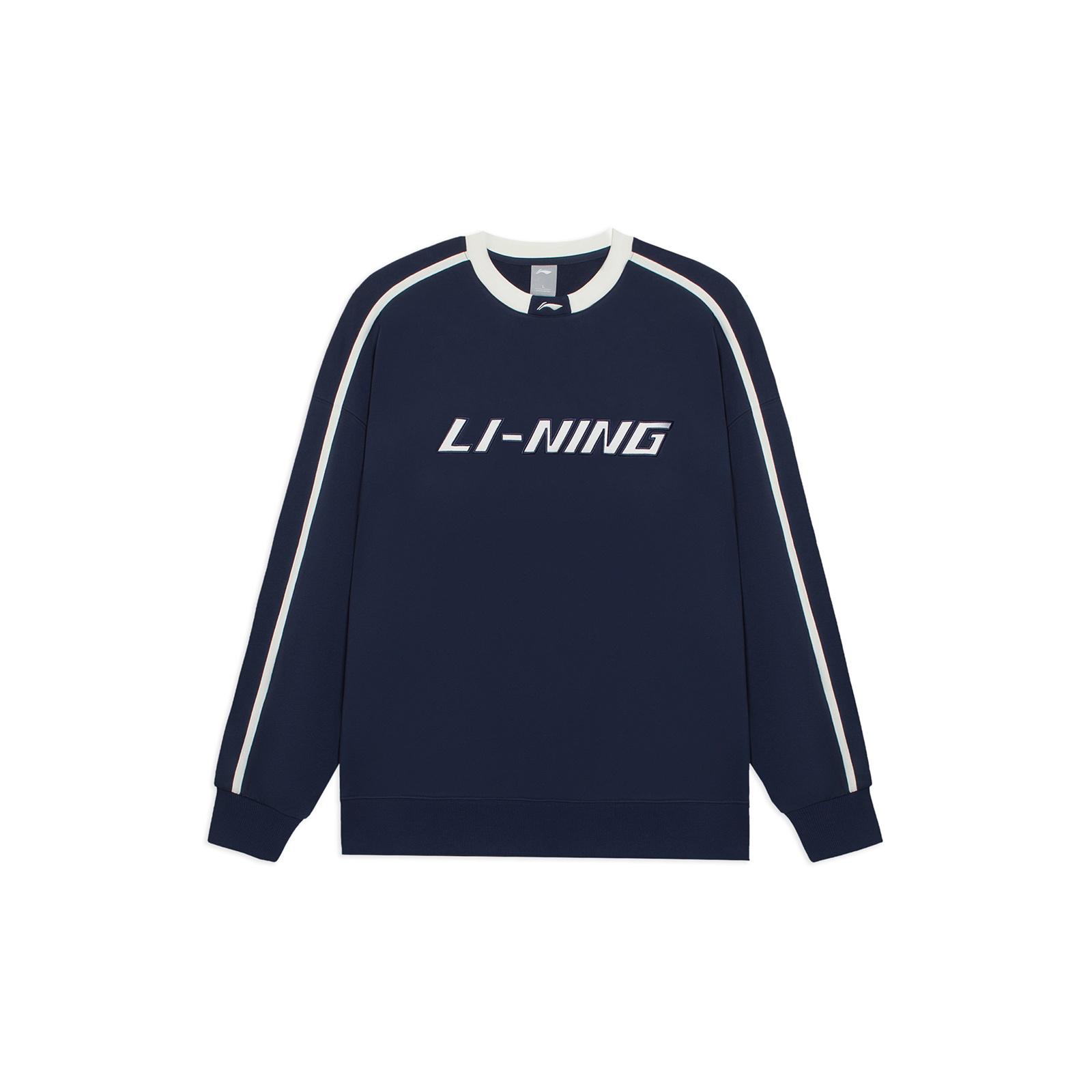 Li-Ning Striped Graphic Sweatshirt Navy Men s AWDRD50-8 S
