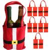 6Pcs Xmas Red Wine Bag Red Black Classic Candy Pouches Large Festival Handbags Kitchen Office Decorations Christmas Props
