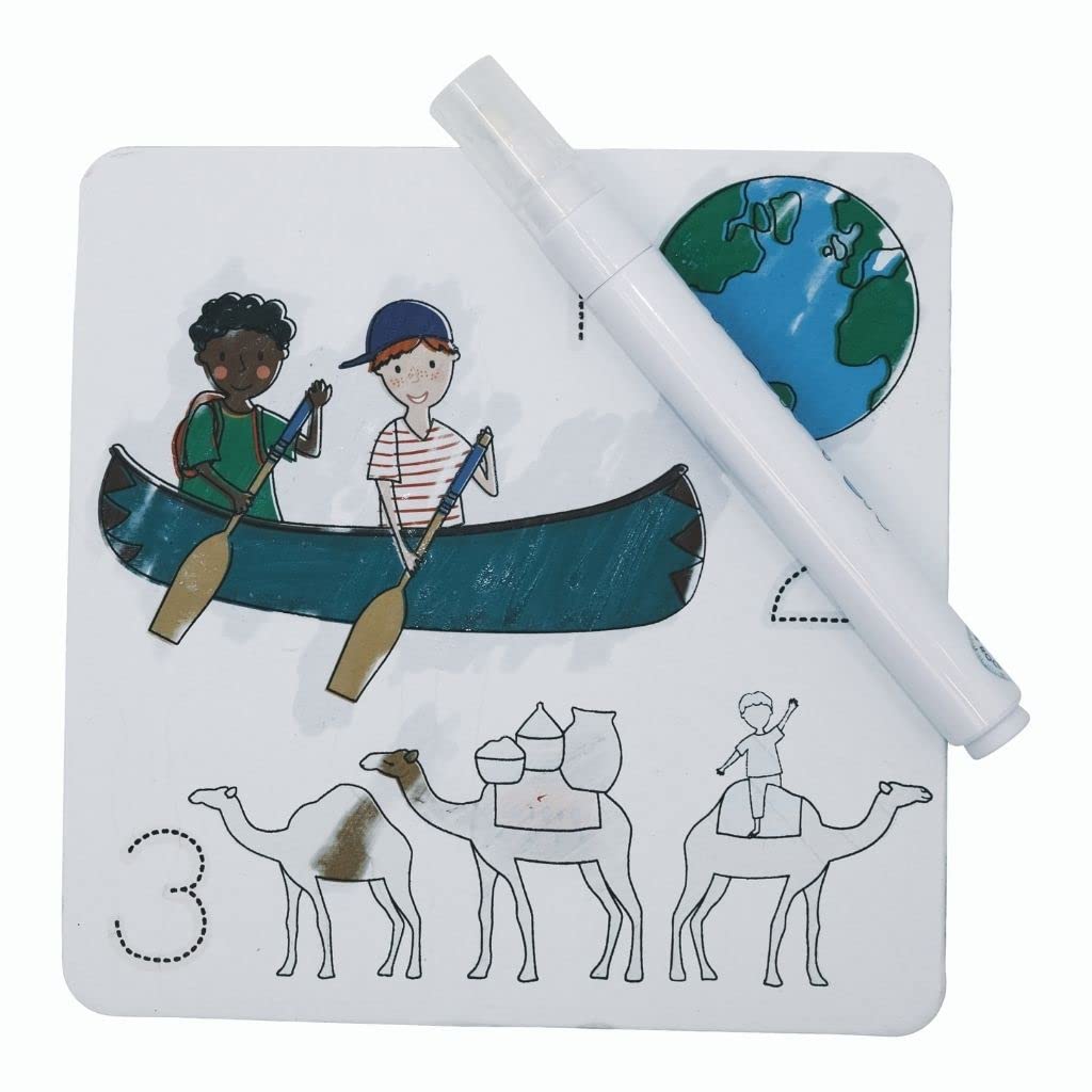 Educational Water Coloring Book with Water Pad and Colors That Pop Up with One World [cherie mimi-FLOSS&ROCK] Toy Pen, Water,