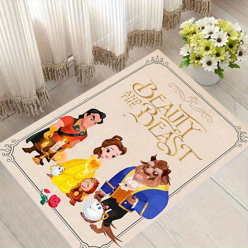 1 pièce Tapis à Motif Disney La Belle et la Bête Tapis de Zone Tapis Antidérapant Lavable à la Main Tapis de Sol Convient pour Salon Chambre Décoration de la Maison
