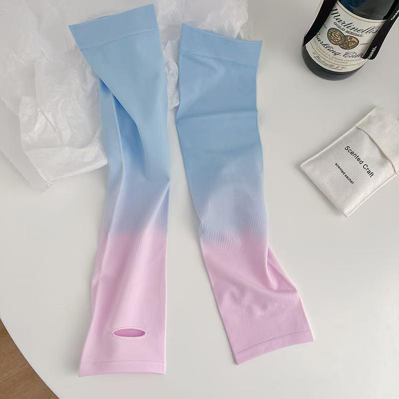 Armstulpen aus Eisseide für Sommerradfahren: Sonnenschutz & Kühlung, Einfarbig