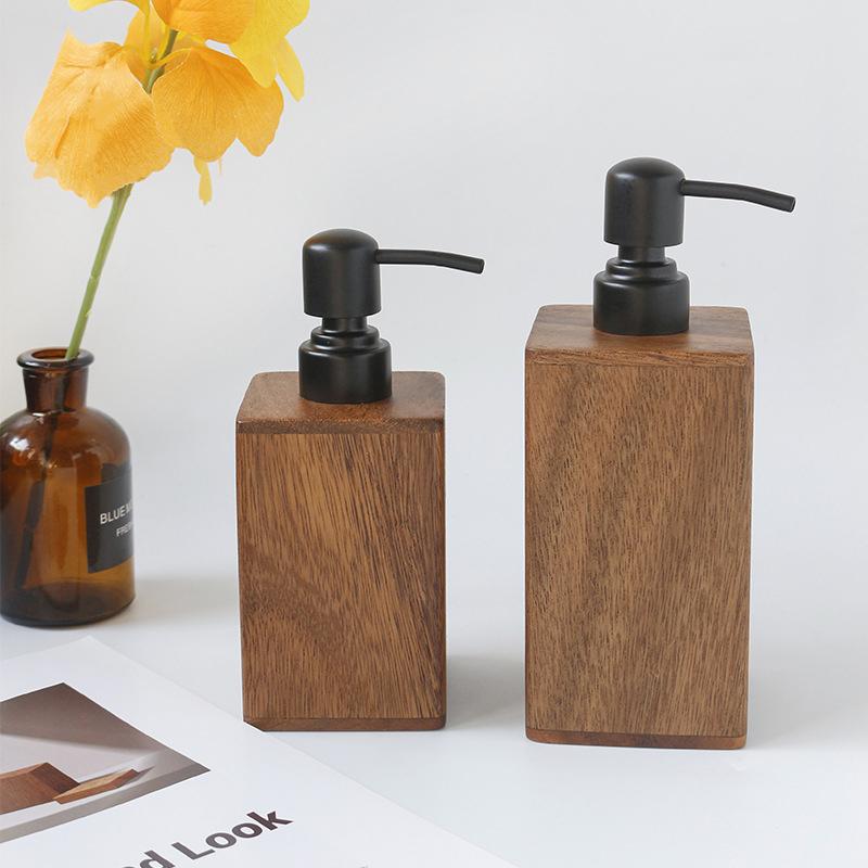 1PC Solid Wood Kitchen Hand Sanitizer Bottle Home Decoration Lotion Dispensing Bottle Hotel 200ml  400ml