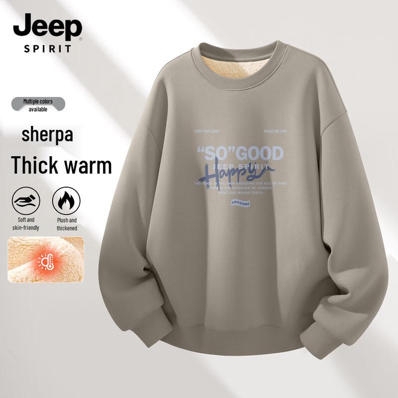 JEEP SPIRIT Men's Fleece-Lined Pullover Sweatshirt