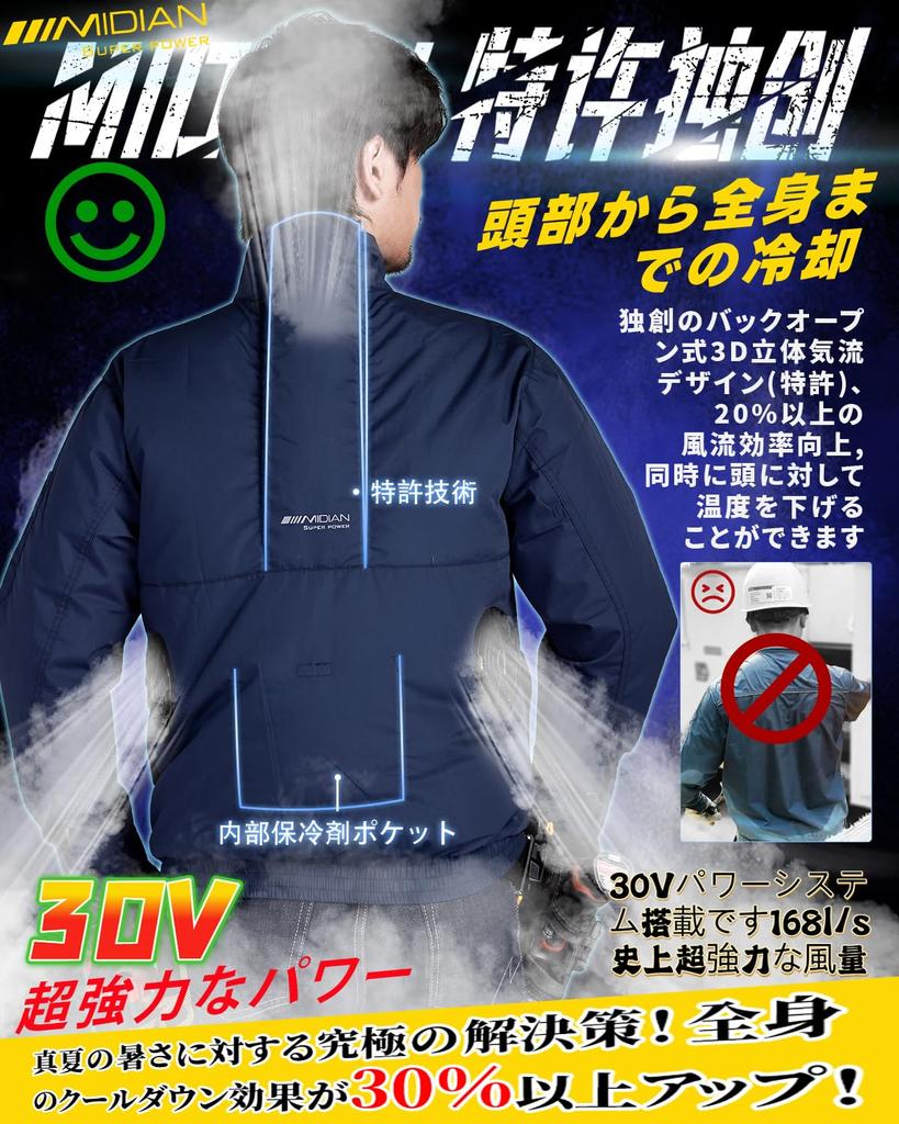 Workwear with 30V Output Large Capacity Fan Air Conditioning Cooling Clothing Heatstroke Cooling Air Summer 2024 Air-cooled Fan, Ultra-High 20,000mAh