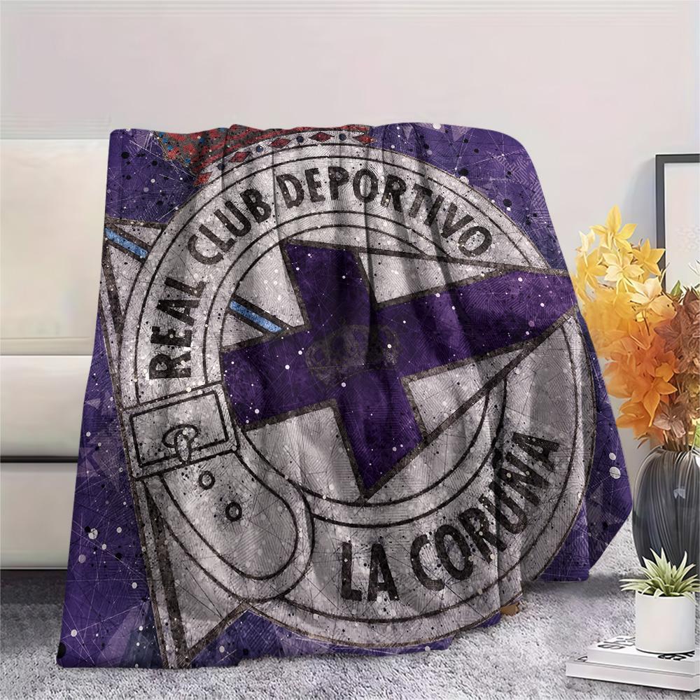Deportivo de La Coruña Flanelldecke mit Aufdruck, Hohe Qualität, Bequem für alle Jahreszeiten, Heimdekoration, Wärme und Komfort