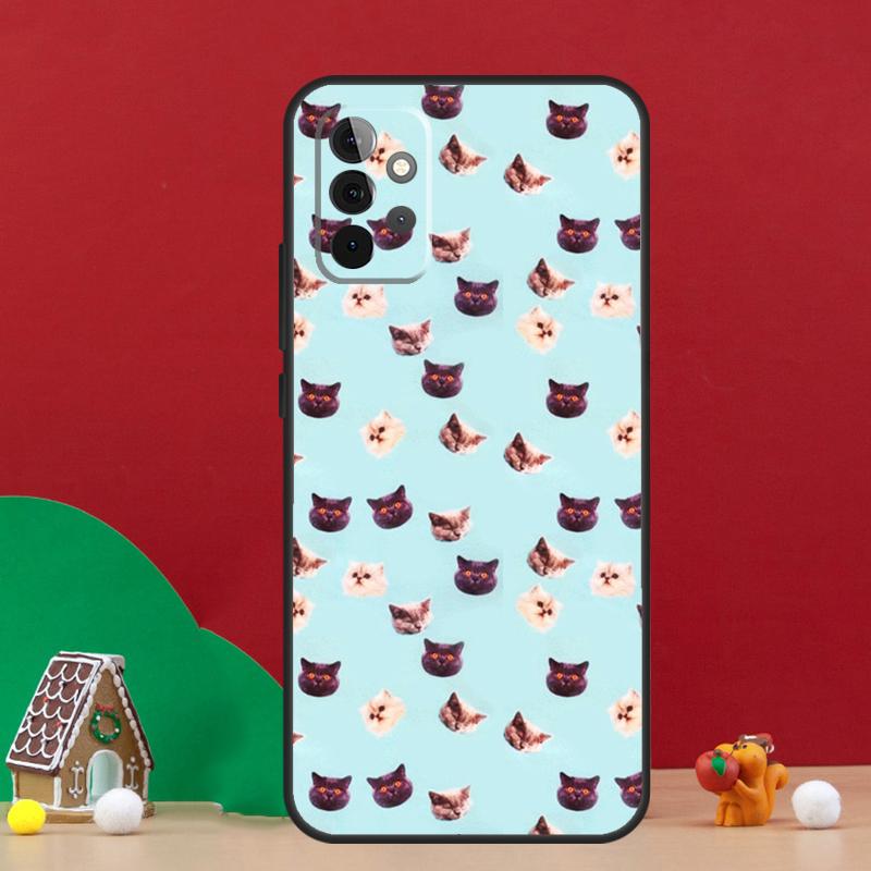 Cute Cartoon Cats Collage Case For Samsung Galaxy A55 A52 A32 A12 A33 A06 A16 A26 A36 A56 A15 A53 A13 A34 A54 A14 A17