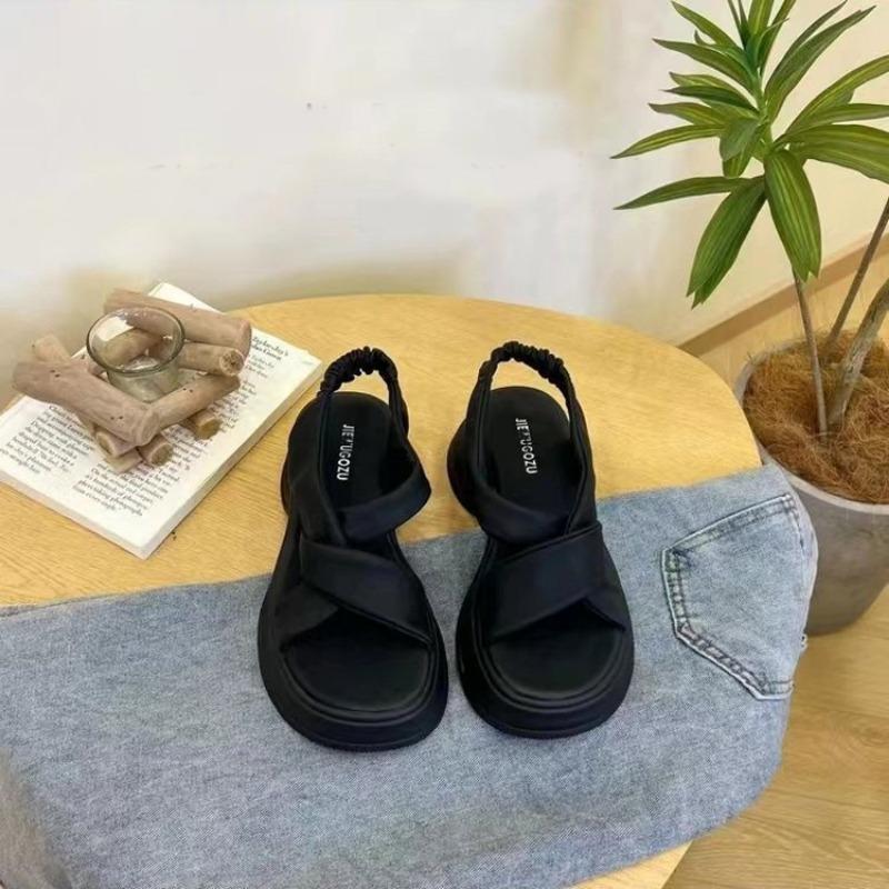 Vintage Ladies Muffin Platform Sandals