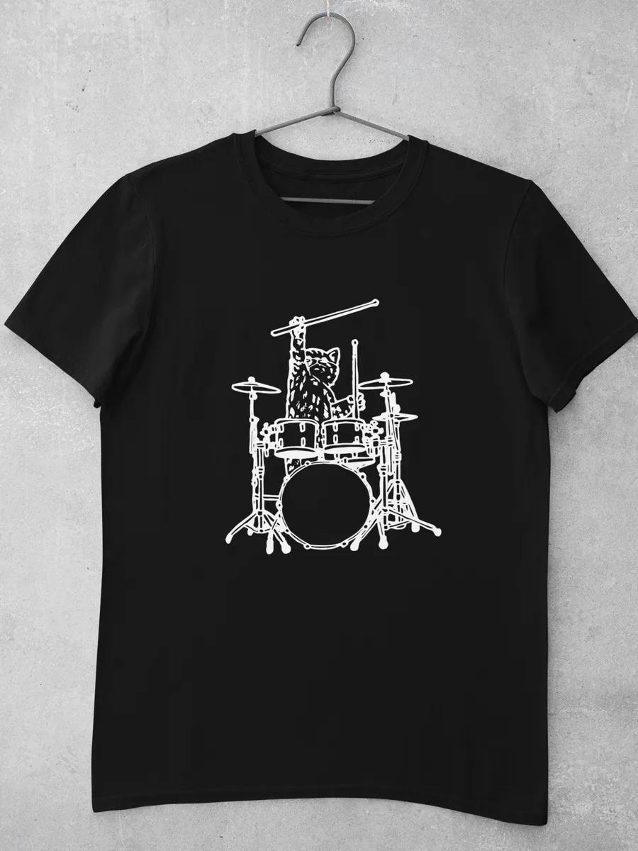 Funny T-shirt with cat print 4XL