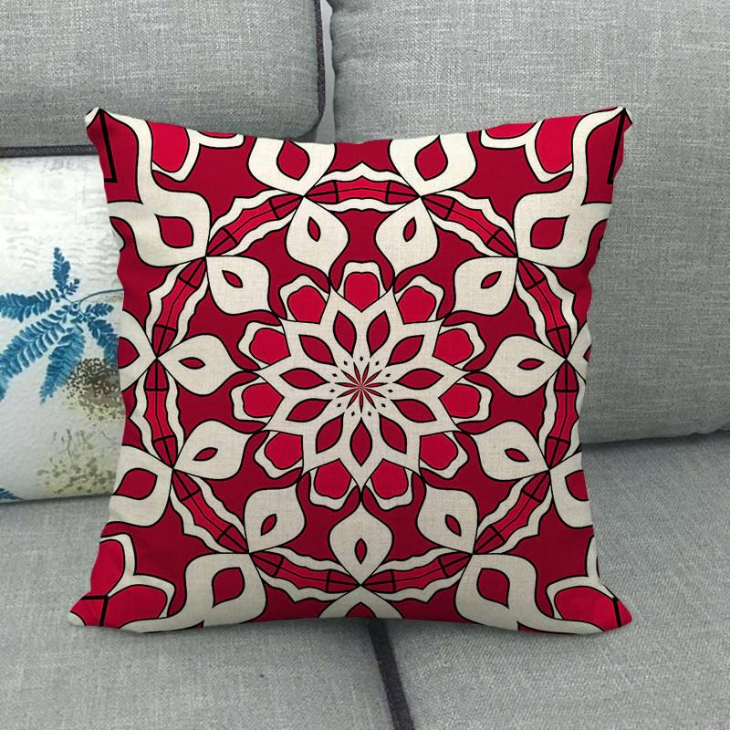 Symmetrical Bohemian Geometric Patterns Digital Printing Short Plush Pillow Covers For Car Sofa Office Cushion Cover Home Goods