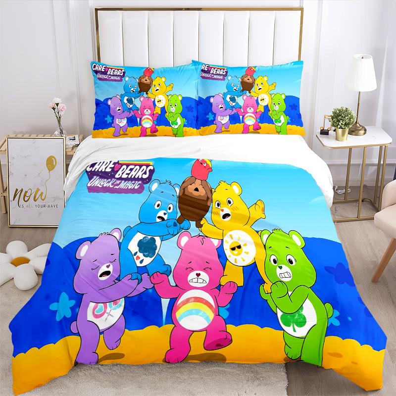 Care Bears Unlock Magic Print 3Pcs Bedding Setduvet Cover With 2 Bedropillowcase Home Birthday Gift