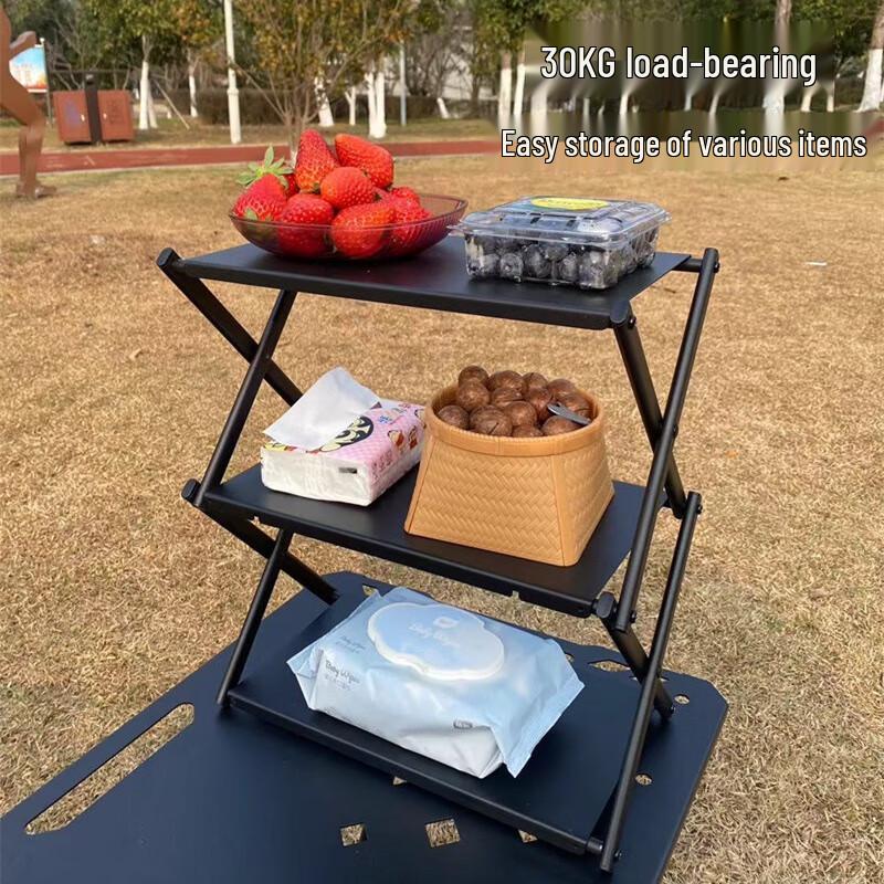 OEING Outdoor Camping Foldable Table Storage Rack