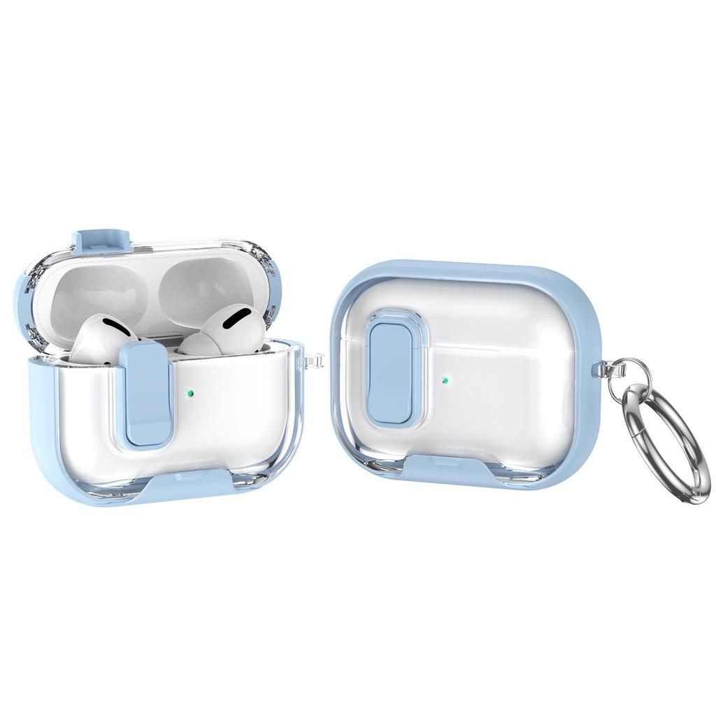 Transparent Color-Block Protective Case with Stand for AirPods Pro 2nd Gen