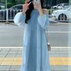 Seaside Vacation Dress Women's Summer New Sweet Gentle Wind French Temperament Beautiful Off-the-shoulder Beach Dress