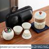 Portable Ceramic Gongfu Travel Tea Set - Quick-Brew Teapot with Ancient Charm