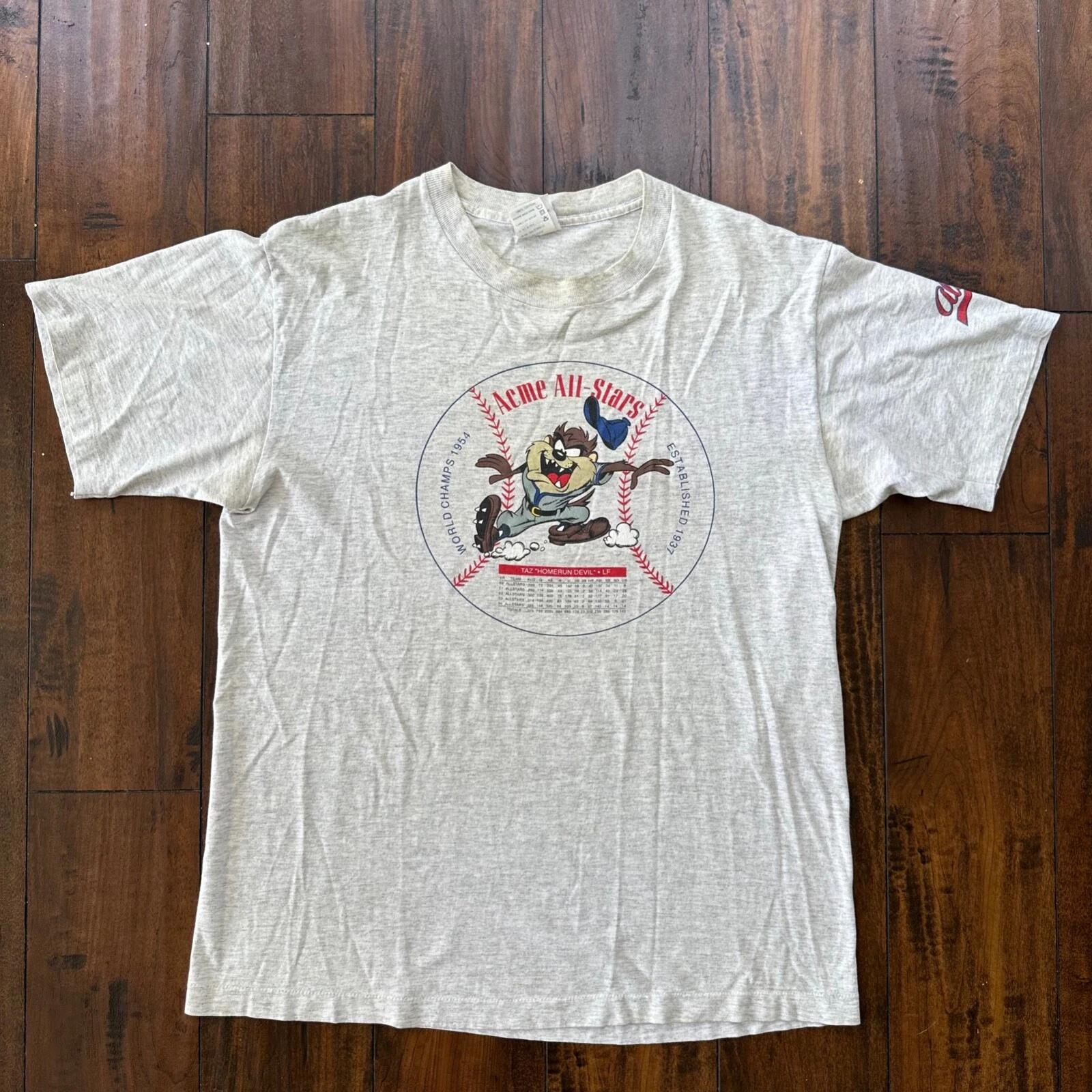 

Acme All Stars Vintage T Shirt Taz Homerun Devil Looney Tunes 90s 1991 Baseball M