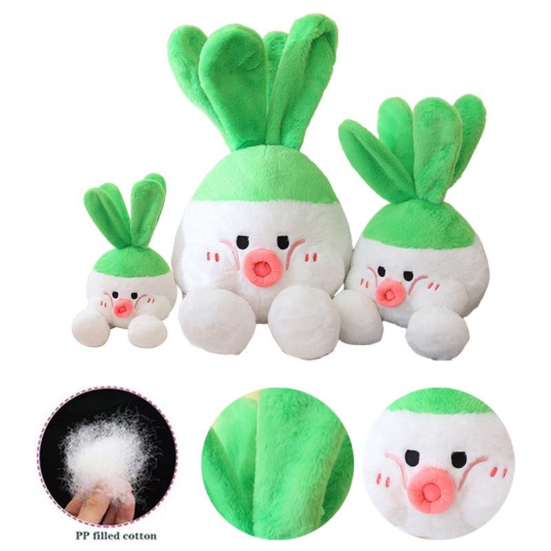 11-23.6in Radish Green Plush Toy Kids Gift Soft Stuffed Doll Pillow