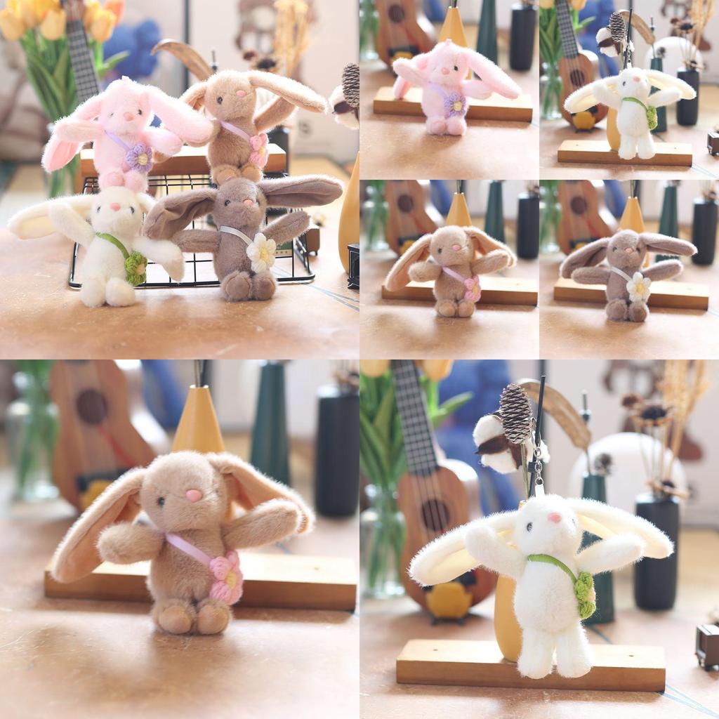 Cute Adorable Plush Bunny Keychain Soft Toy Cartoon Bag Hanging Decor Accessory