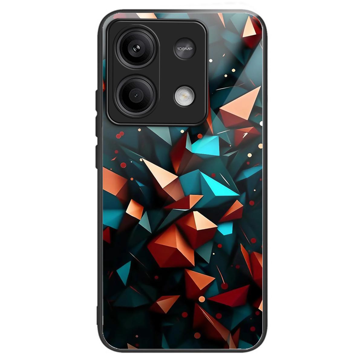 

For Xiaomi Redmi Note 13 5G Case Tempered Glass TPU Drop-Proof Phone Cover Pattern Printing Style K