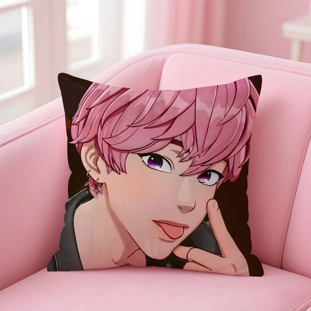 

Kpop P-PLAVE Bamby Наволочка с принтом наволочка для гостиной дивана подушка чехол декор для спальни 16x16Inch